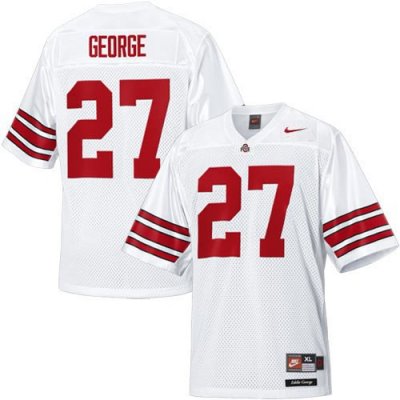 Men's NCAA Ohio State Buckeyes Eddie George #27 College Stitched Authentic Nike White Football Jersey KJ20N31SI